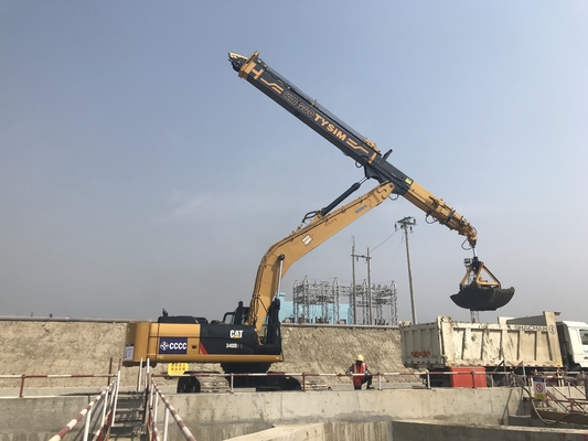 سطل تاشو بیل مکانیکی ضمیمه بازوی تلسکوپی KM220 برای کار فونداسیون